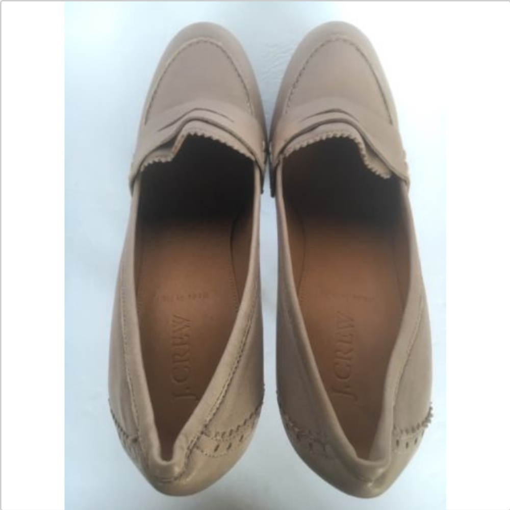 J Crew Taupe Nude Biella Penny Loafer High Heel. - Picture 4 of 8